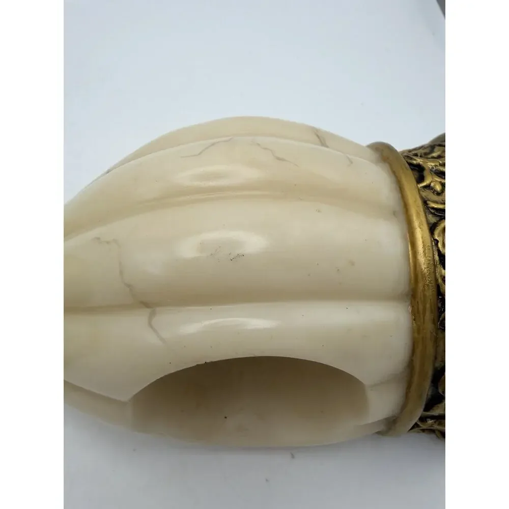 Faux Marble And Brass. Resin Composite. 1960 - 1970. Wall Pocket Sconces.